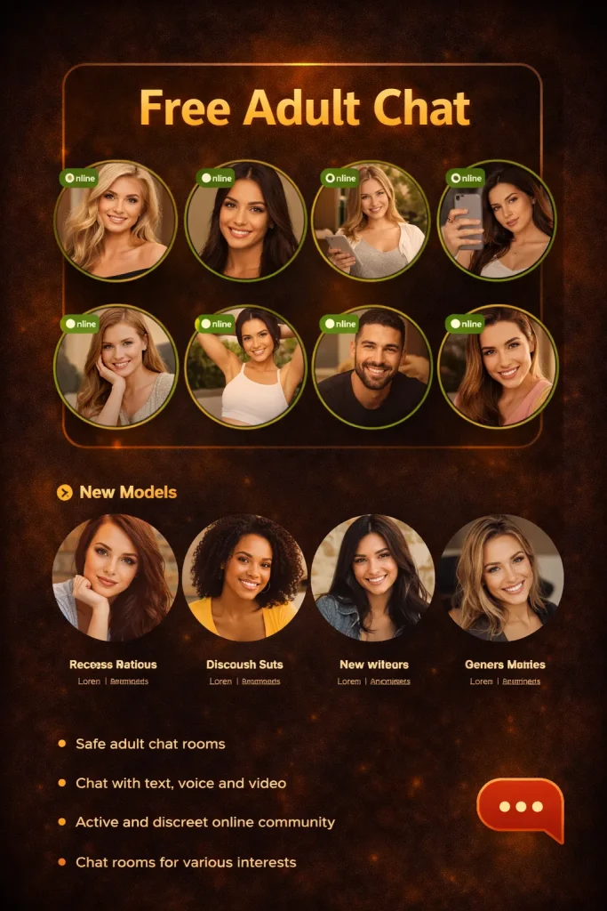 free adult chat interface representing live video chat with strangers and instant pairing system on an adult chat platform