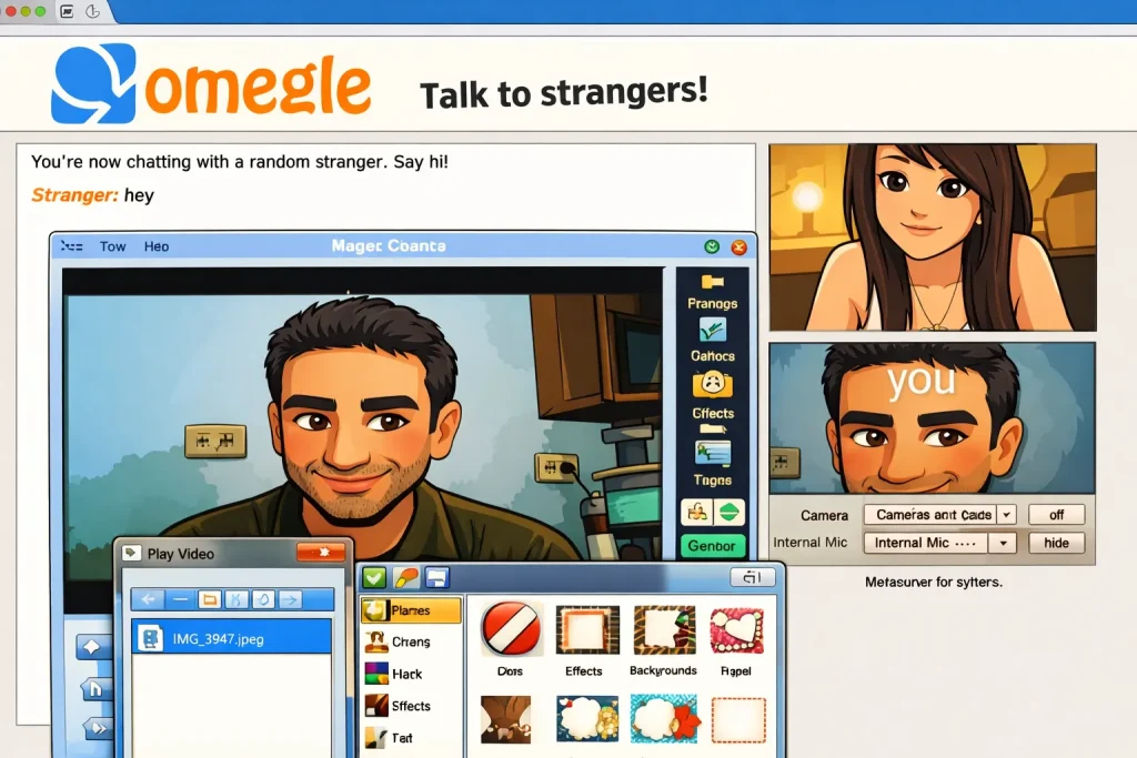 omegle video chat visual illustrating online video chat platform and Omegle alternative experience for real time conversations worldwide