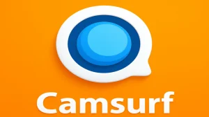Camsurf logo for free anonymous video chat, random pairing, and globally moderated webcam connections.