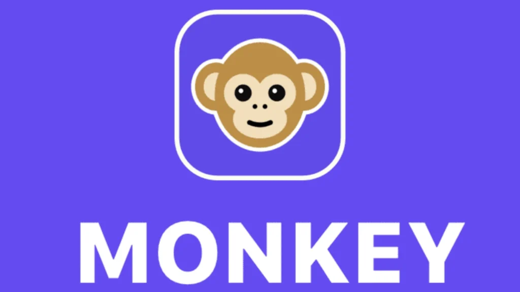 Monkey App logo – popular Omegle alternative and social video chat app for talking to strangers online and making new friends.
