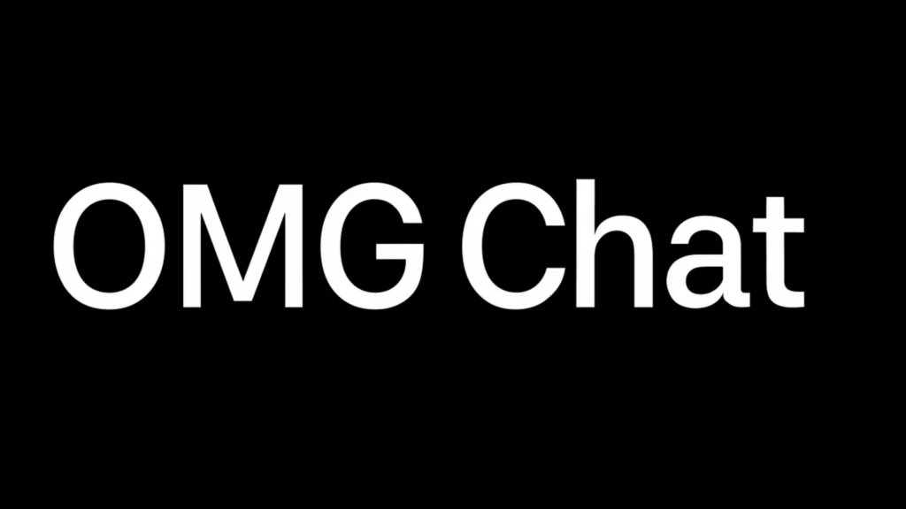 OMGChat logo for random video chat, anonymous cam to cam platform, and global stranger chat brand