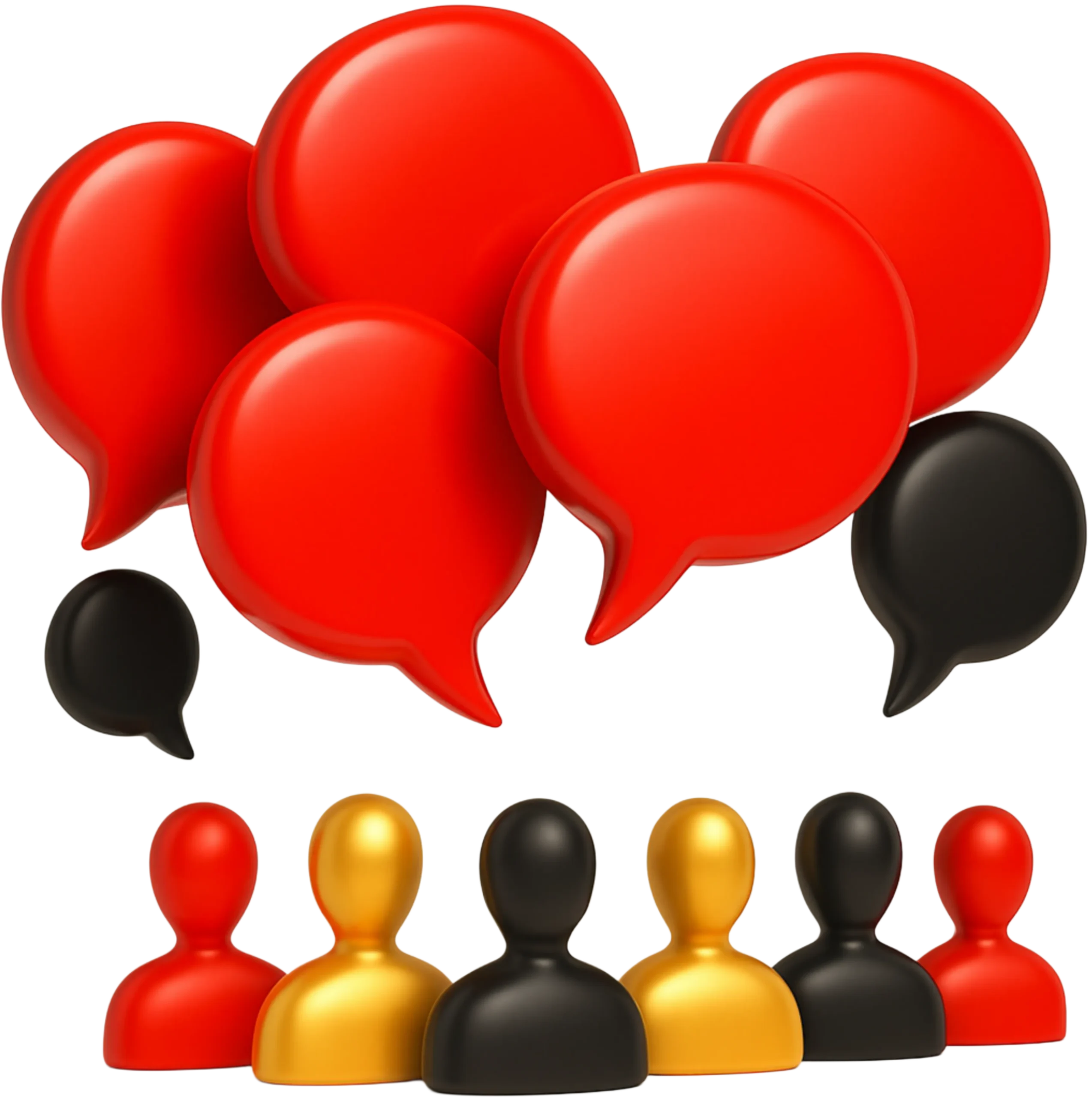 live chat rooms illustration showing multiple users and conversation bubbles