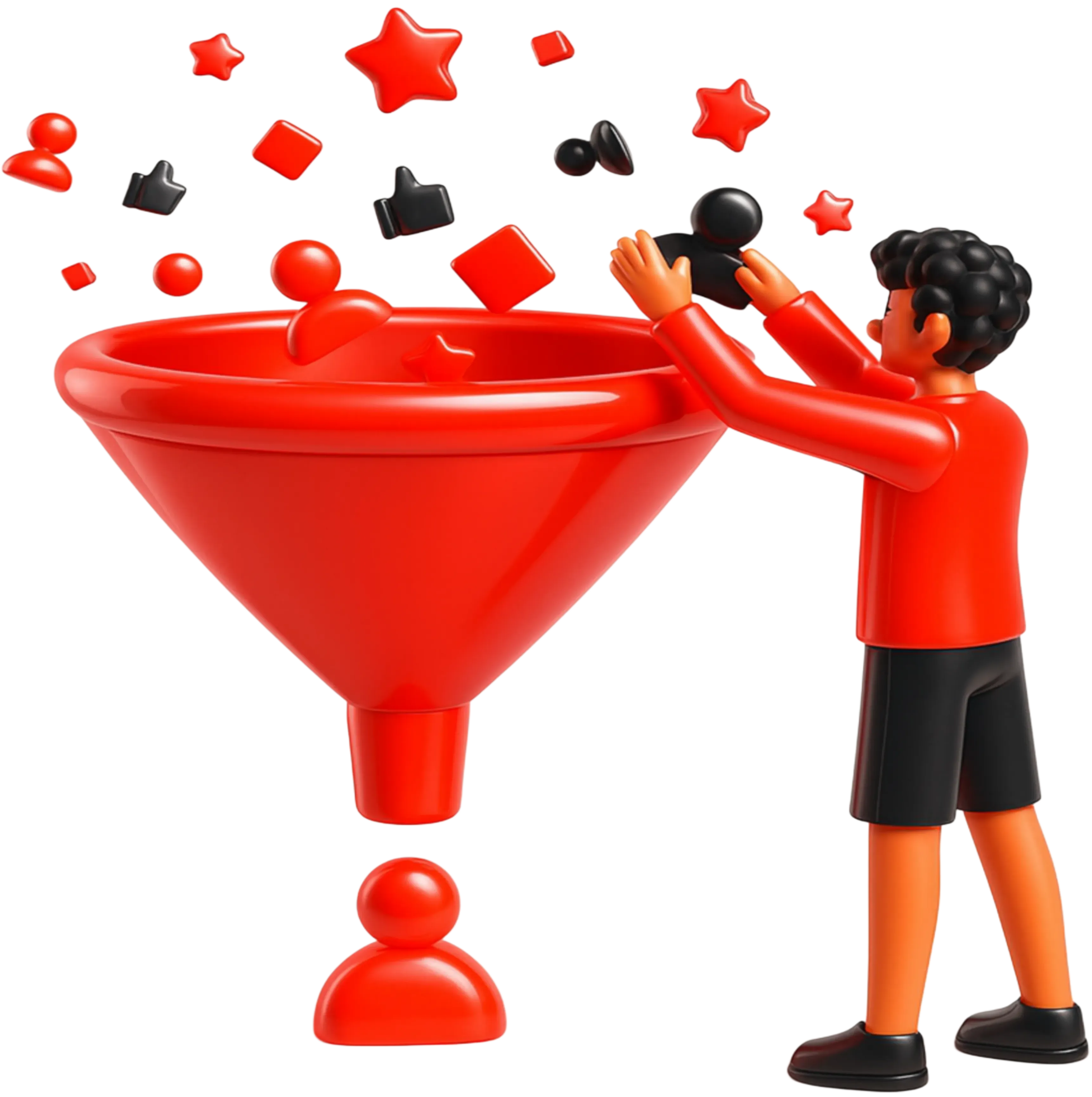 smart filters and virtual gifts funnel illustration for faster matching on random video chat sites