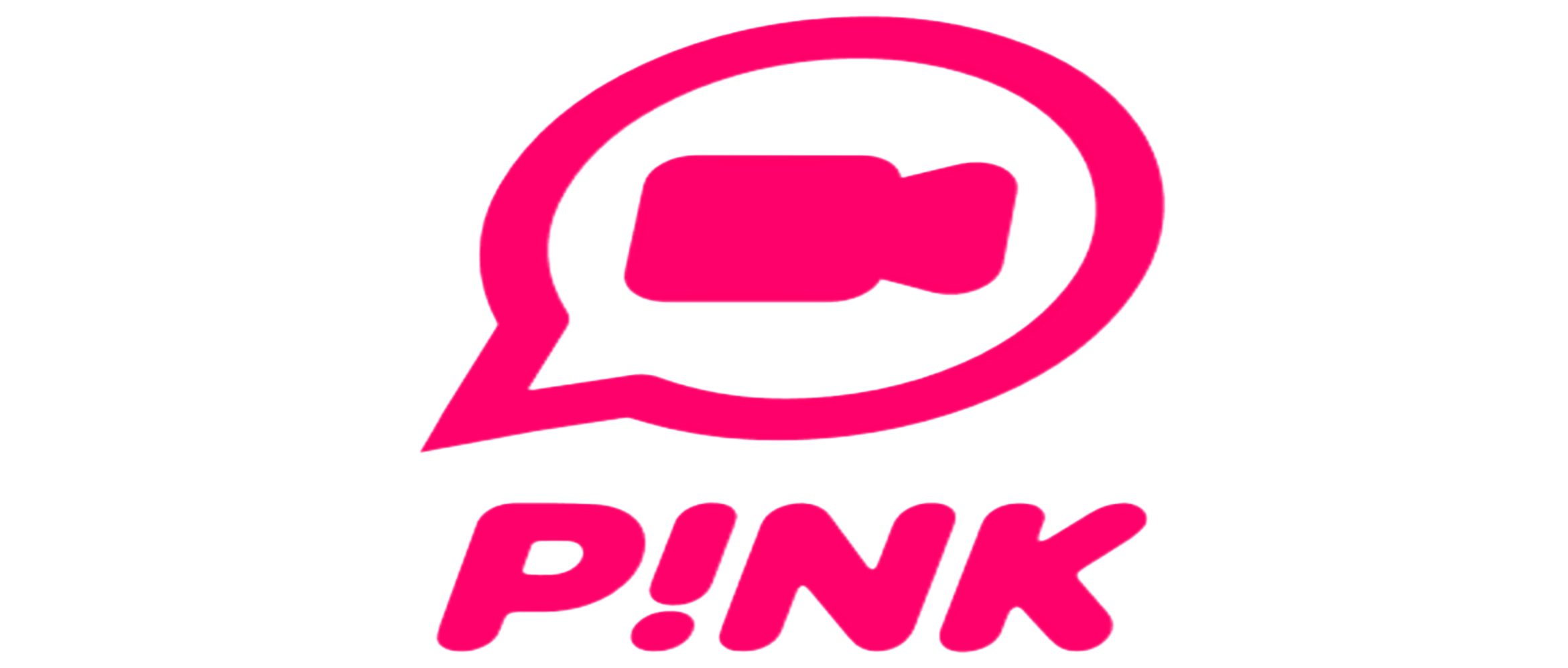 Pink Video Chat – random cam chat logo for live video conversations and meeting new people