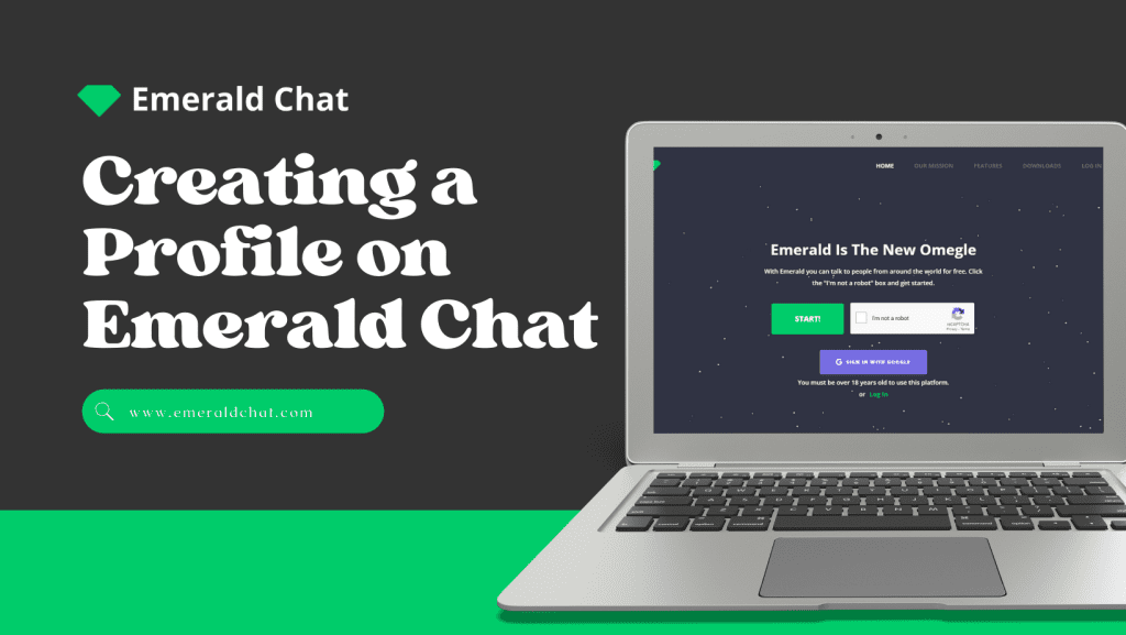 Emerald Chat web and mobile interface showing anti-bot features, live cam chat tools, and secure online video chat community.