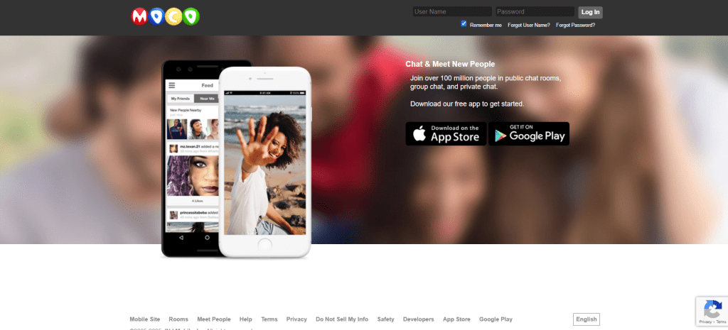 MocoSpace online chat and social platform for meeting strangers, joining chat rooms, and connecting with new people through text and video features.