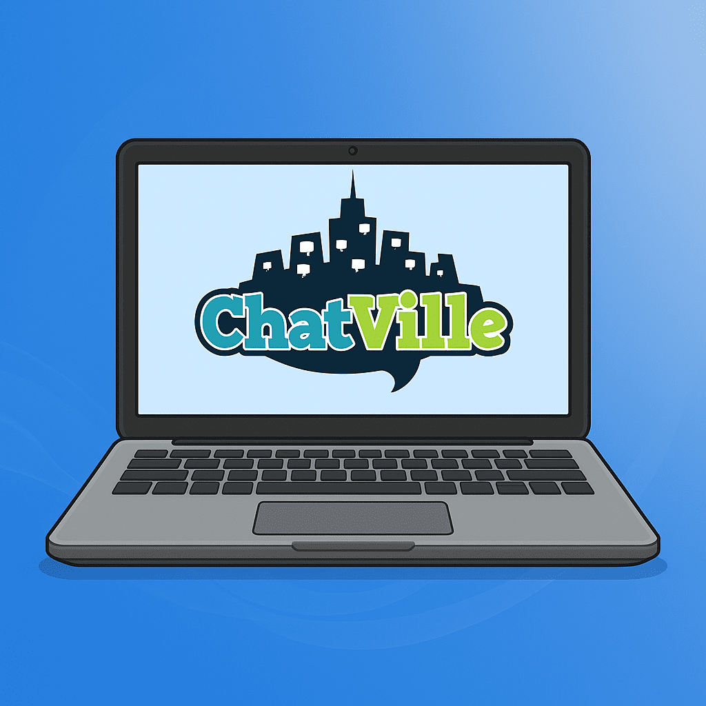 ChatVille interface showing live cam chat rooms, 1v1 webcam matching, anonymous chat options, and online video chat community for meeting strangers