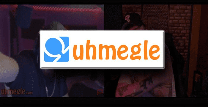 Uhmegle web and app interface showing random pairing system, live video chat features, and global online chat community.