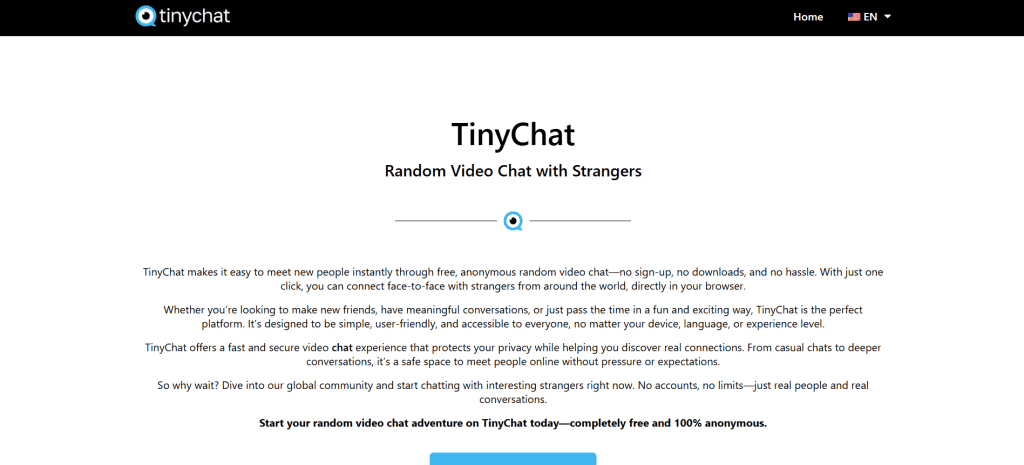 Tinychat group video chat platform for creating chat rooms, meeting strangers online, and joining live cam communities.