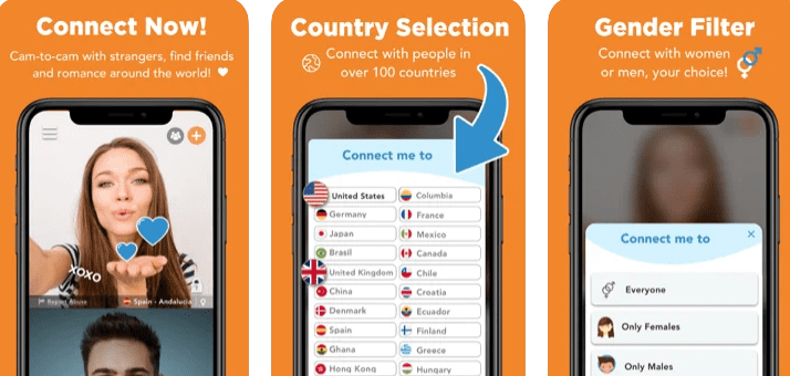 Camsurf web and mobile interface showing random pairing system, clean moderated cam chat features, and lightweight online video chat experience.