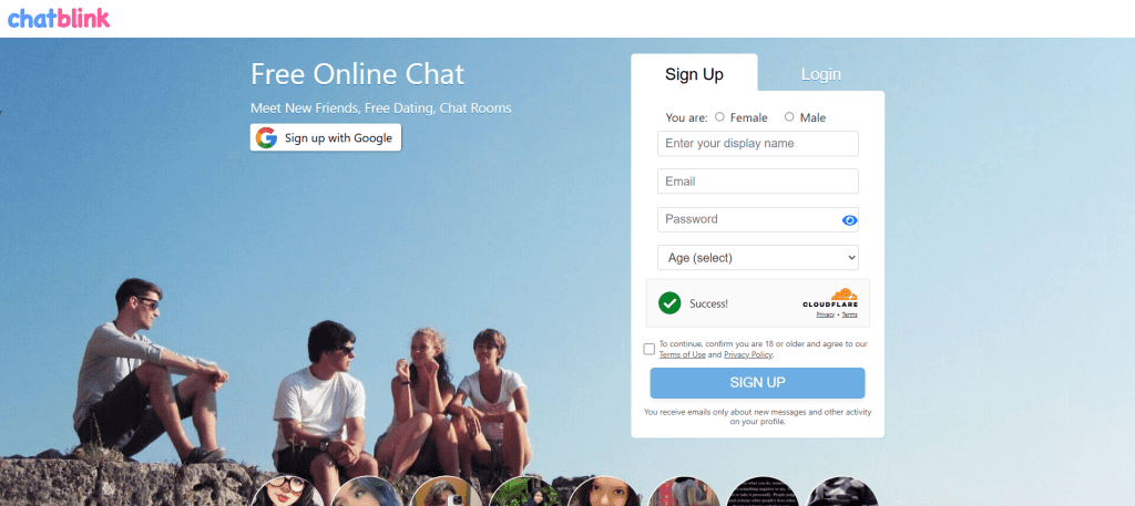 Chatblink random video chat platform for anonymous cam-to-cam conversations, meeting strangers online, and talking to new people instantly.