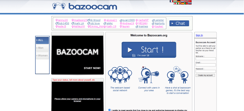 Bazoocam random video chat platform for instant cam-to-cam conversations, meeting strangers online, and chatting live with people worldwide.