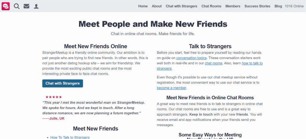 StrangerMeetUp random video chat platform for meeting strangers online, chatting in real time, and connecting with new people worldwide.