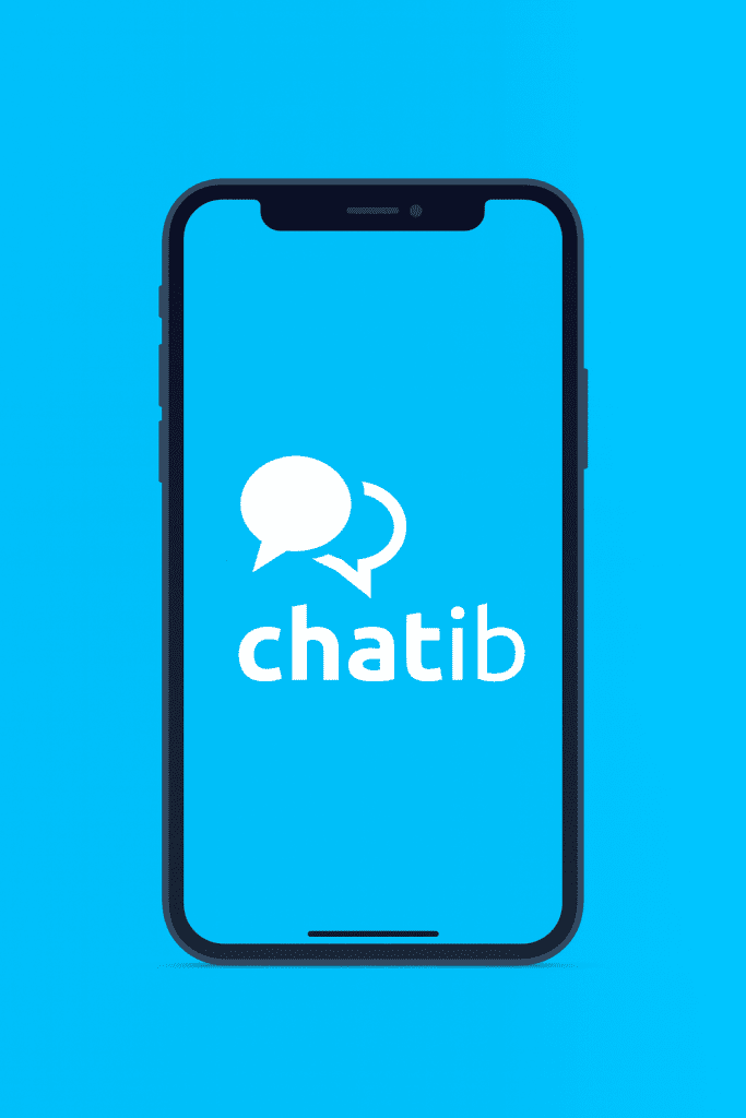 Chatib web interface showing live chat rooms, public text conversations, and global random chat community features.