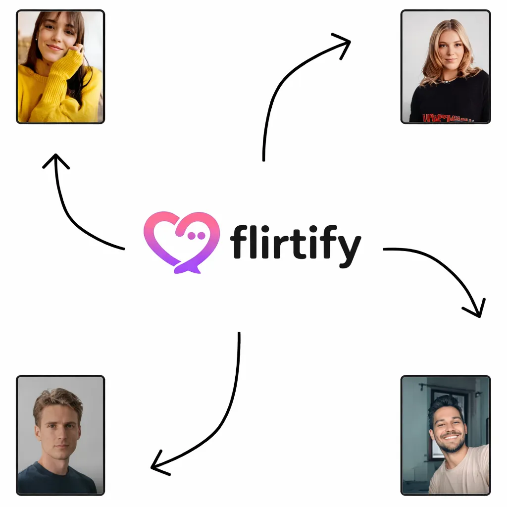 flirtify interface visual representing anonymous video chat and cam to cam communication with strangers as an Omegle alternative