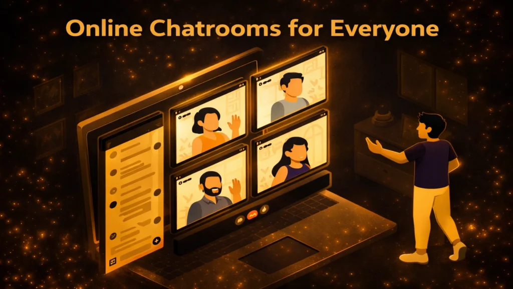 free online chat rooms for everyone image showing random video chat and live face to face interactions with people worldwide