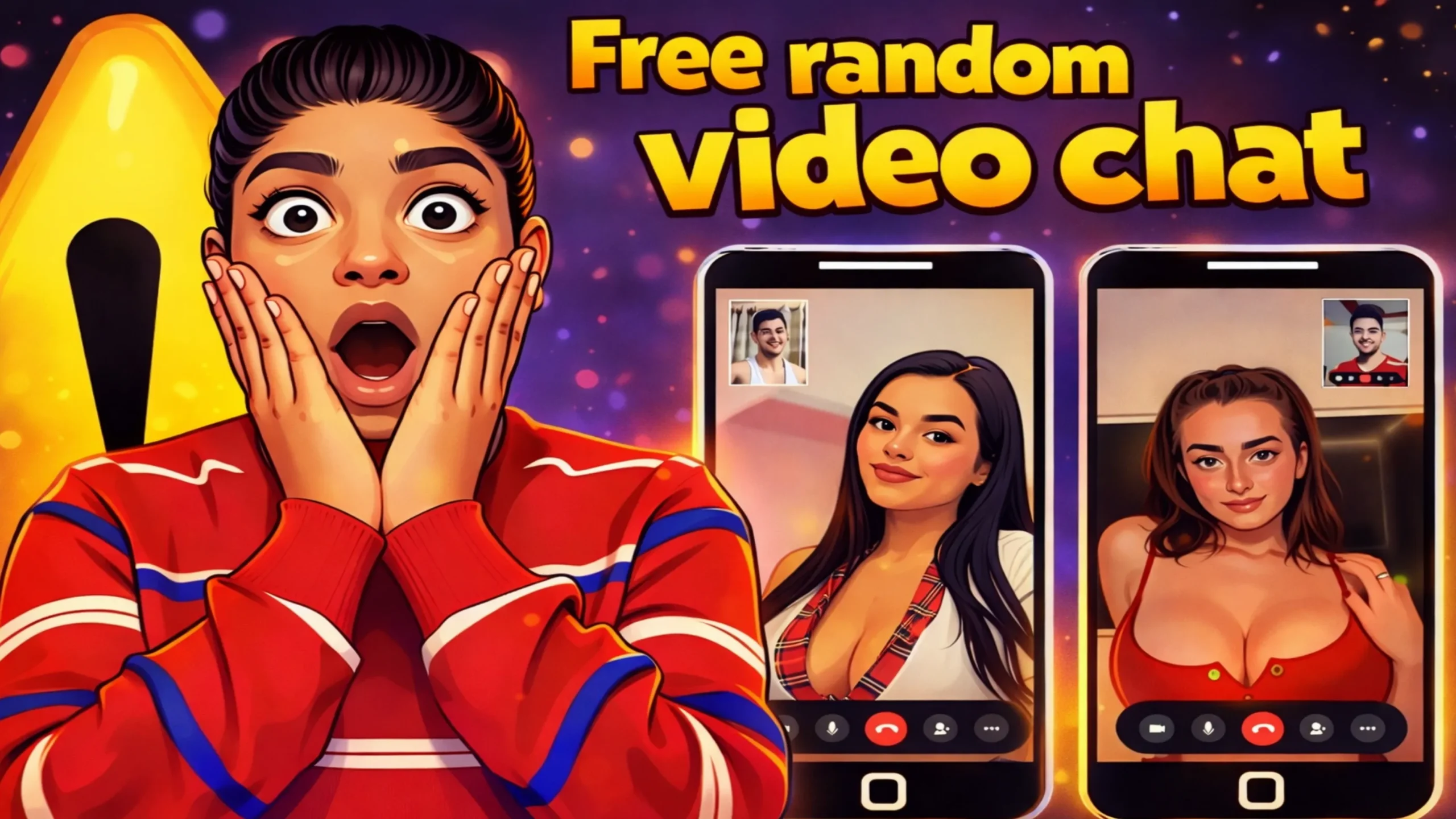 free random video chat image showing random pairing system and live face to face interactions with strangers online