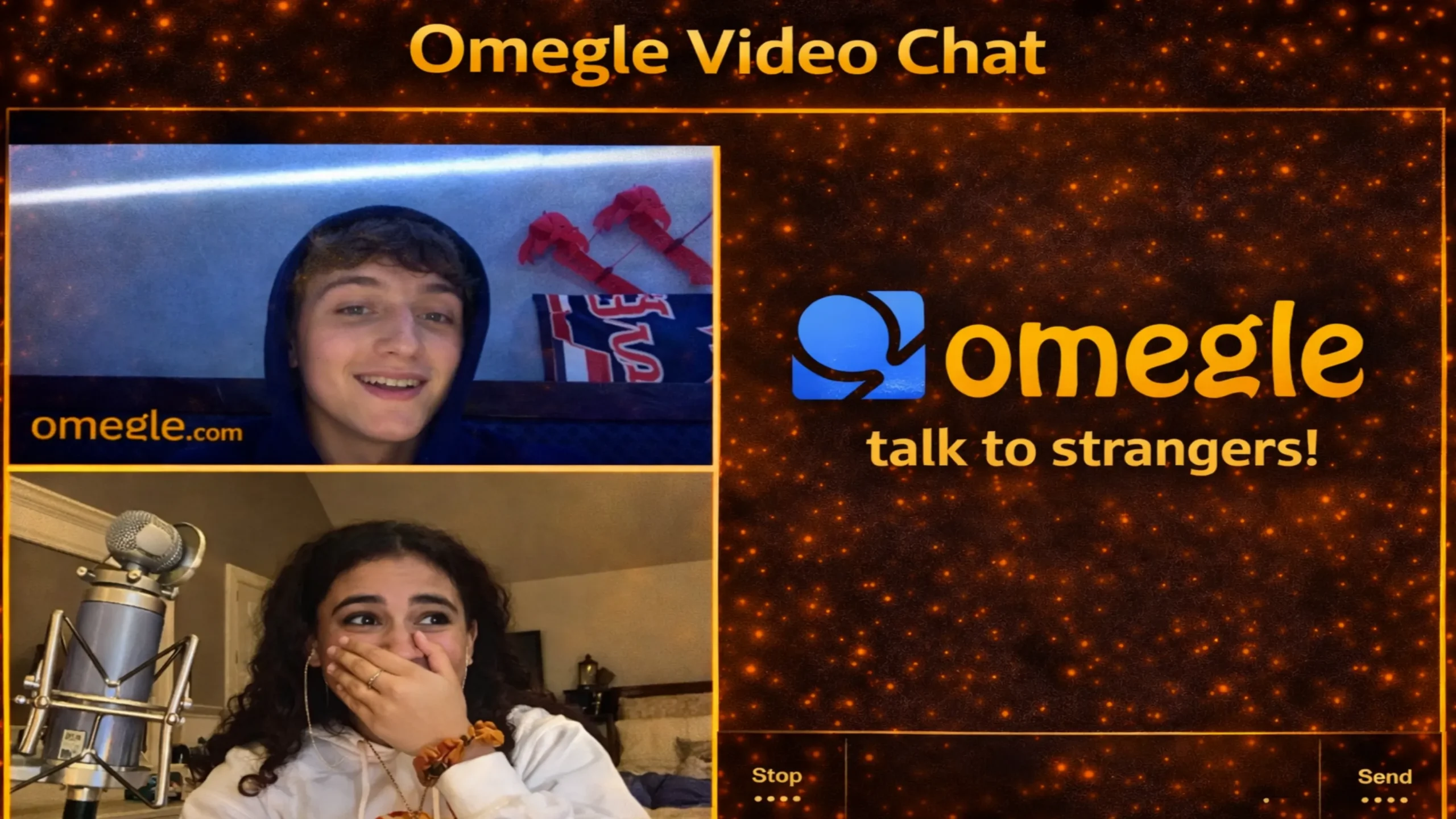 omegle video chat image showing random video chat with strangers and live face to face cam to cam interactions online