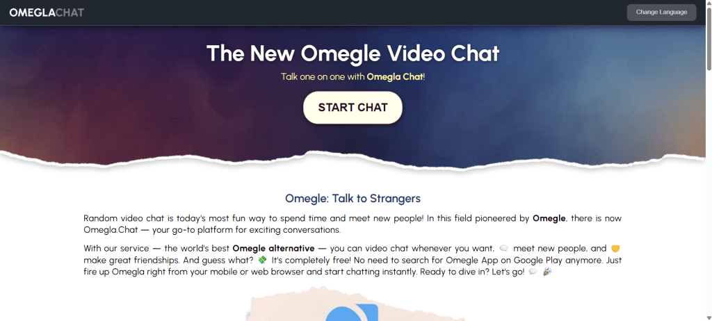 omegla image showing random video chat and anonymous pairing system to chat to strangers online like an Omegle alternative
