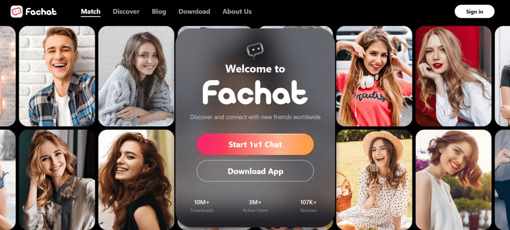 fachat image showing random video chat platform with anonymous pairing system and live face to face interactions with strangers online